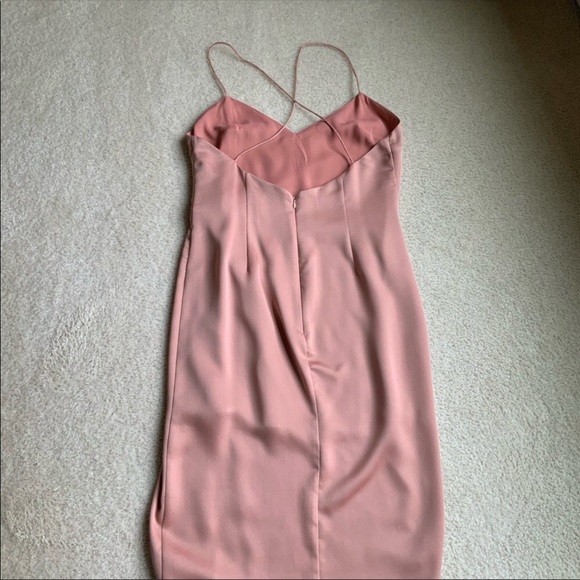 Slinky Blush Dress with Slit - Picture 3 of 3